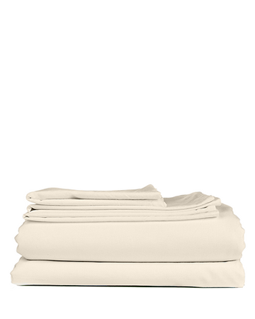 Organic Ivory King Single Cotton Satin Sheet Set