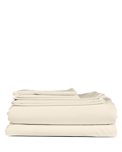 Organic Ivory King Single Cotton Satin Sheet Set