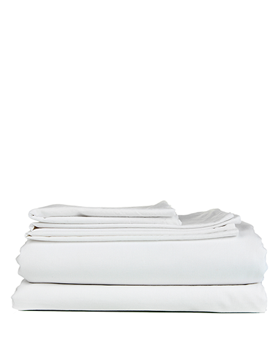 Organic White Double Cotton Satin Sheet Set
